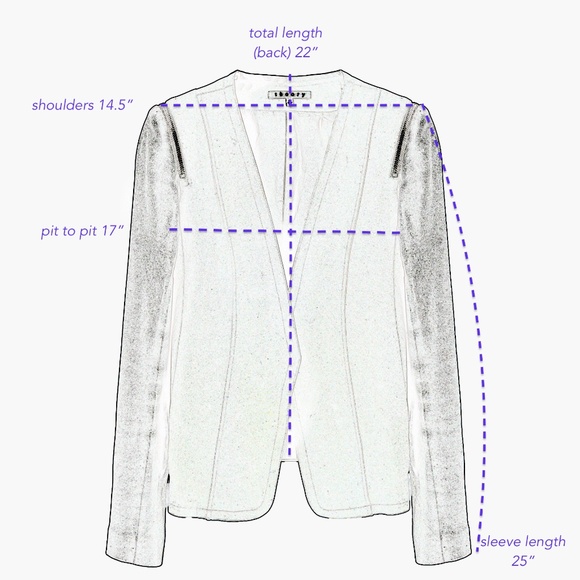 THEORY YAISA PRYOR Leather Sleeve Zip Shoulder Jacket Blazer Black Size P/TP - Picture 4 of 12